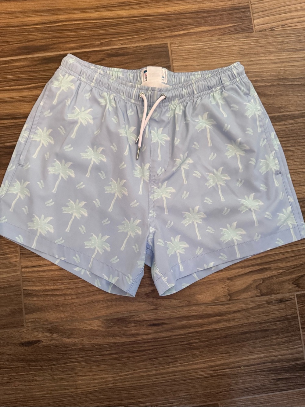 Bermies Men's Blue Palm-Print Swim Trunks